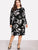 Plus Flower Print Form Fitting Dress