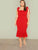 Plus Self Tie Shoulder Ruffle Hem Dress