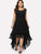 Plus Dip Hem Layered Floral Lace Dress