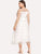 Plus Embroidered Mesh Overlay Sweetheart Neck Dress