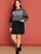 Plus Letter Print Color Block Pullover