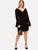 Plus Flounce Sleeve V-Cut Back Velvet Dress