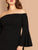 Plus Bell Sleeve Slit Front Fishtail Bardot Dress