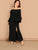 Plus Bell Sleeve Slit Front Fishtail Bardot Dress