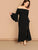 Plus Bell Sleeve Slit Front Fishtail Bardot Dress