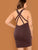 Plus Criss Cross Back Heathered Knit Bodycon Dress