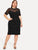 Plus Mesh Insert Pearls Beaded Dress