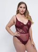 Plus Floral Lace Teddy Bodysuit