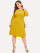 Plus Floral Lace Open Back Fit & Flare Dress