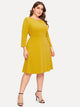 Plus Floral Lace Open Back Fit & Flare Dress