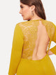 Plus Floral Lace Open Back Fit & Flare Dress