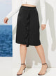 Plus Ruffle Trim Zip Back Skirt