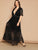 Plus Eyelet Lace Insert Plunge Neck Mesh Overlay Dress