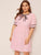 Plus Contrast Binding Tie Neck Dress