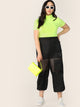 Plus Neon Lime Mock Neck Tee