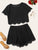 Plus Scalloped Laser Cut Top & Shorts Set