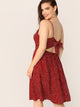 Plus Cutout Tie back Twist Flare Slip Dress