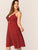 Plus Cutout Tie back Twist Flare Slip Dress