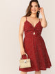 Plus Cutout Tie back Twist Flare Slip Dress