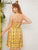 Plus Tribal Print Ruffle Hem Cami Dress