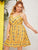 Plus Tribal Print Ruffle Hem Cami Dress