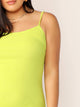 Plus Neon Yellow Rib-knit Bodycon Cami Dress