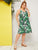 Plus V-neck Tropical Print Slip Dress