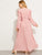 Plus Ruffle Trim Belted Dress
