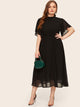 Plus Tie Back Flutter Sleeve Dress