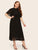 Plus Tie Back Flutter Sleeve Dress