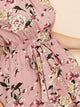 Plus Ruffle Hem Floral Print Belted Dress