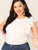 Plus Keyhole Back Ruffle Trim Top