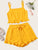 Plus Ruffle Hem Top & Knot Side Shorts Set