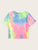 Plus Eye and Eyelash Print Tie Dye Top