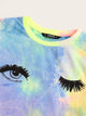 Plus Eye and Eyelash Print Tie Dye Top