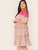Plus Contrast Guipure Lace Yoke Layered Hem Dress