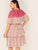 Plus Contrast Guipure Lace Yoke Layered Hem Dress