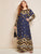 Plus Floral and Chevron Print Maxi Dress