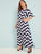 Plus Chevron Print Maxi Dress