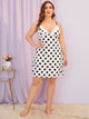Plus Polka Dot Lace Trim Night Dress