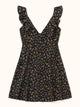 Plus Ruffle Trim Ditsy Floral Print Swing Dress