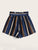 Plus Paperbag Waist Striped Belted Shorts