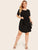 Plus Tie Waist Curved Hem Solid Dress