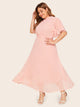 Plus Tie Back Flutter Sleeve Dress