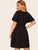 Plus V-neck High Waist Pleated Dress With Belt
