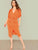 Plus Twist Front Slit Batwing Dress