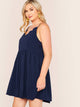 Plus Scallop Trim Flare Slip Dress
