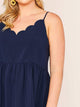 Plus Scallop Trim Flare Slip Dress