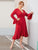 Plus Ruffle Trim Self Tie Wrap Dress