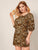 Plus Leopard Print Bishop Sleeve Bodycon Dress